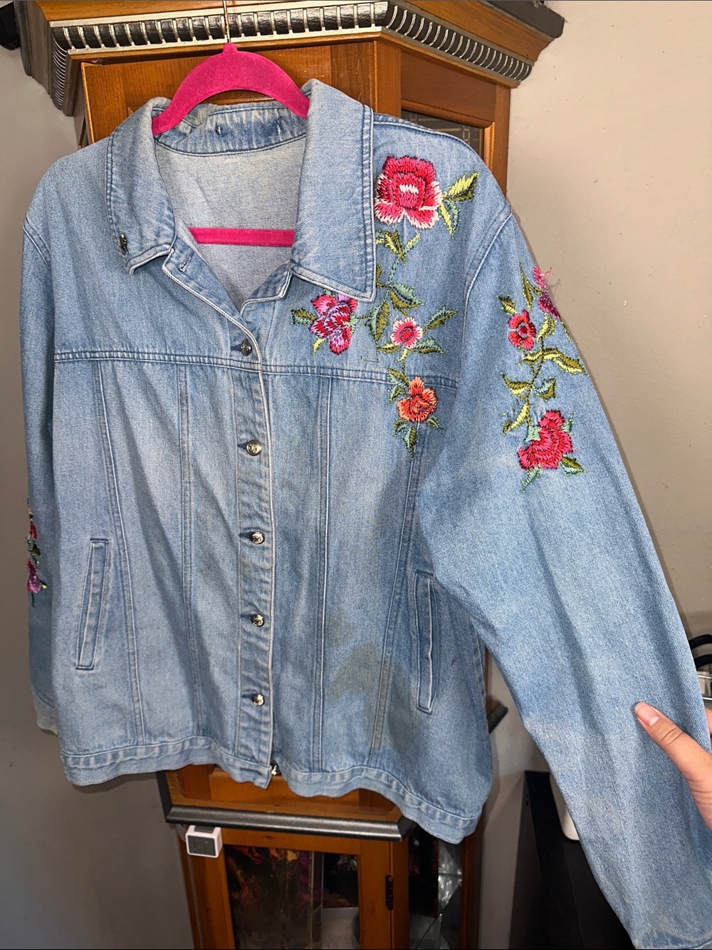 Embroidered Floral Jean Jacket